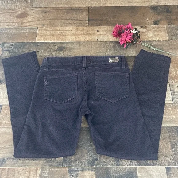 PAIGE Jeans Paige Purple Leopard Print Peg Skinny Jeans Poshmark